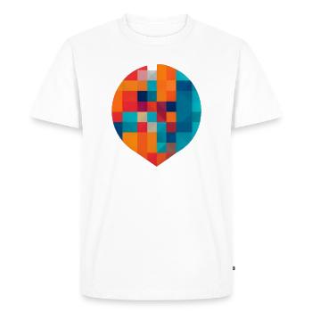 Géométrie colorée - T-shirt Premium bio Homme - blanc - Devant - Nico (187cm)