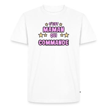 C'est maman qui commande - T-shirt Premium bio Homme - blanc - Devant - Nico (187cm)