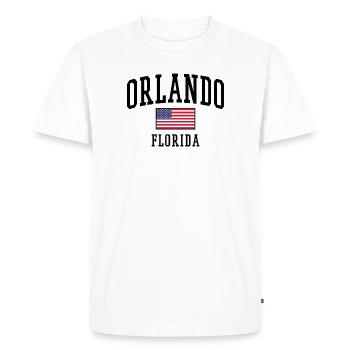 Orlando Florida Design with USA Flag - Men's Premium Organic T-Shirt - white - Front - Nico (187cm)