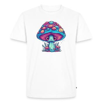 Champignon Psychédélique - Champignon Magique - T-shirt Premium bio Homme - blanc - Devant - Nico (187cm)
