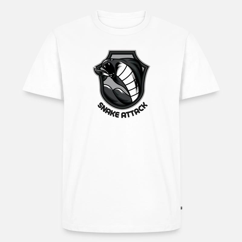 SNAKE ATTACK - Männer Premium Bio T-Shirt - Weiß