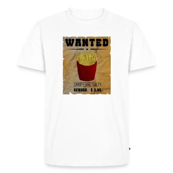 Wanted - French fries - Pommes - Men's Premium Organic T-Shirt - white - Front - Nico (187cm)