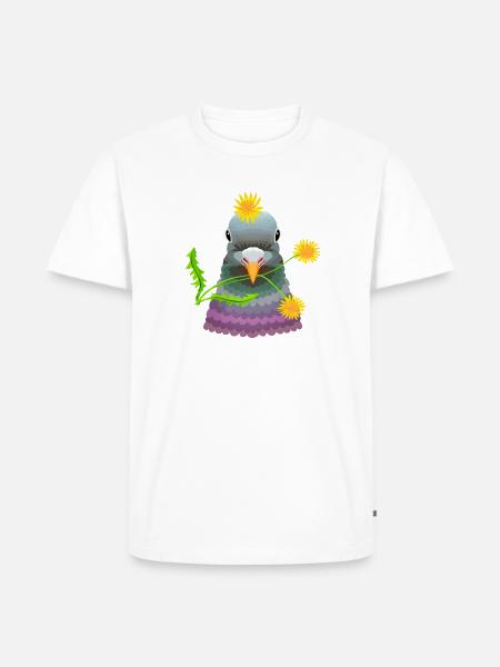Löwenzahntaube - Männer Premium Bio T-Shirt - Weiß