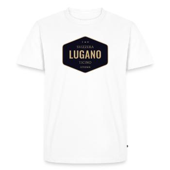 Lugano, Suisse - T-shirt Premium bio Homme - blanc - Devant - Nico (187cm)