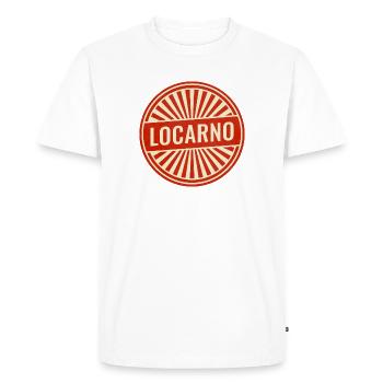 Logo rond vintage de Locarno - T-shirt Premium bio Homme - blanc - Devant - Nico (187cm)