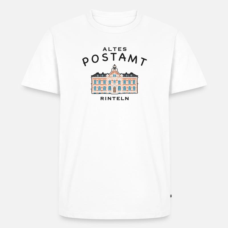 Rinteln, altes Postamt - Männer Premium Bio T-Shirt - Weiß