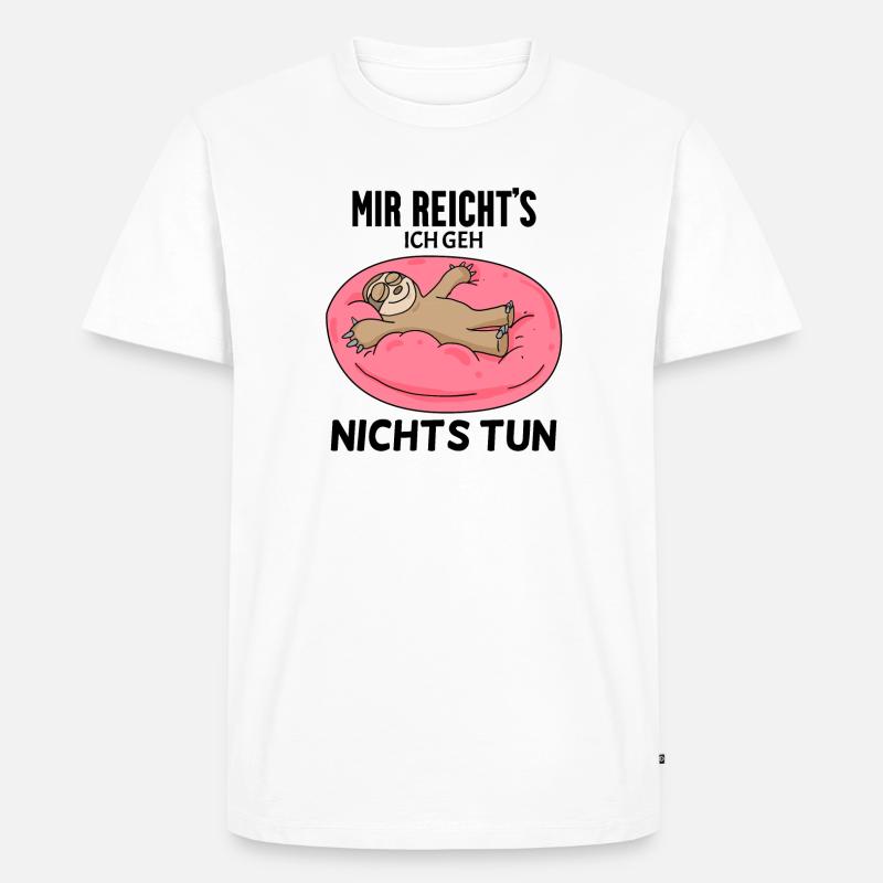 Faultier Spruch - Männer Premium Bio T-Shirt - Weiß