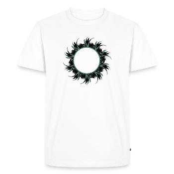 round frame made of drawn feathers - Men's Premium Organic T-Shirt - white - Front - Nico (187cm)