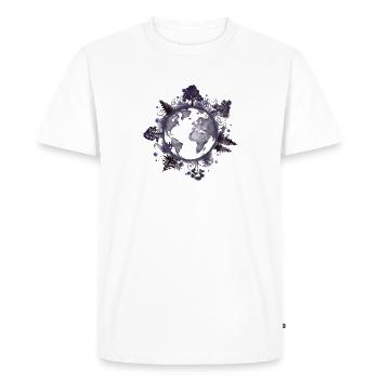 World Earth - Mystical Planet Climate Protection - Men's Premium Organic T-Shirt - white - Front - Nico (187cm)