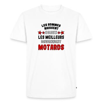 Les meilleurs deviennent motards - T-shirt Premium bio Homme - blanc - Devant - Nico (187cm)