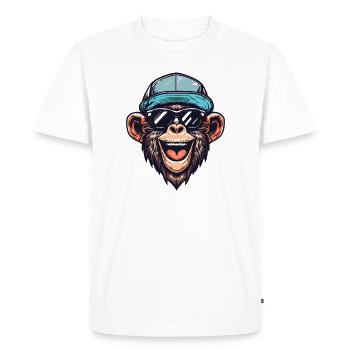 Drôle de singe - T-shirt Premium bio Homme - blanc - Devant - Nico (187cm)