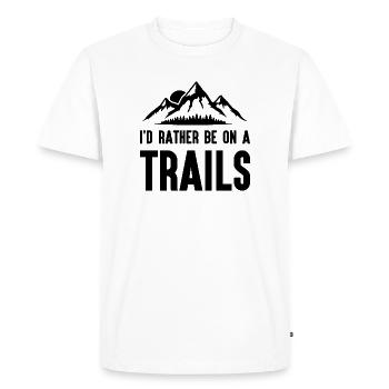Mountains - I'd Rather Be on a Trail - Men's Premium Organic T-Shirt - white - Front - Nico (187cm)