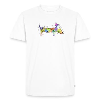 Colorful Dog - Dog Breed, Illustration - Men's Premium Organic T-Shirt - white - Front - Nico (187cm)