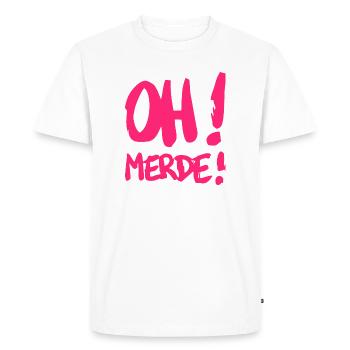 Merde - T-shirt Premium bio Homme - blanc - Devant - Nico (187cm)