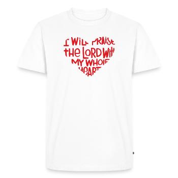 With my whole heart - Men's Premium Organic T-Shirt - white - Front - Nico (187cm)