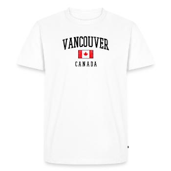 Vancouver, drapeau canadien - T-shirt Premium bio Homme - blanc - Devant - Nico (187cm)