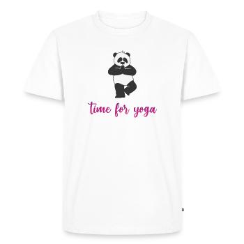 C’est le temps du yoga - T-shirt Premium bio Homme - blanc - Devant - Nico (187cm)