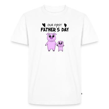 Fête des Pères - Premier cadeau de la fête des Pères - T-shirt Premium bio Homme - blanc - Devant - Nico (187cm)