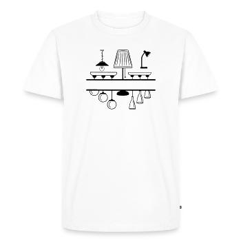 Lampes d’éclairage pour son propre texte - T-shirt Premium bio Homme - blanc - Devant - Nico (187cm)