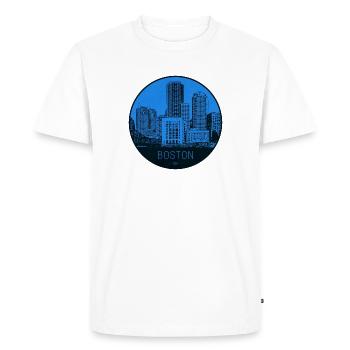 Boston Skyline Blue Circle - Men's Premium Organic T-Shirt - white - Front - Nico (187cm)