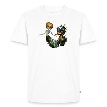 L’amitié de la sirène steampunk - T-shirt Premium bio Homme - blanc - Devant - Nico (187cm)