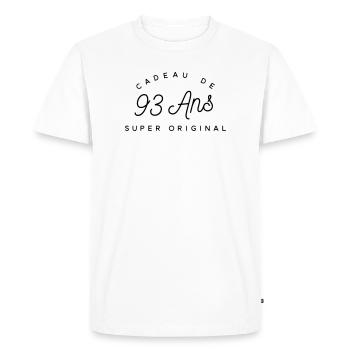 Cadeau 93 ans  - T-shirt Premium bio Homme - blanc - Devant - Nico (187cm)
