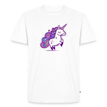 Whimsical Rainbow Unicorn Design - Men's Premium Organic T-Shirt - white - Front - Nico (187cm)