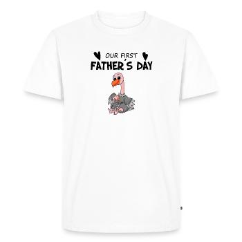 Fête des pères - T-shirt Premium bio Homme - blanc - Devant - Nico (187cm)