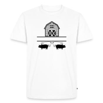 Logo de l’élevage porcin - T-shirt Premium bio Homme - blanc - Devant - Nico (187cm)