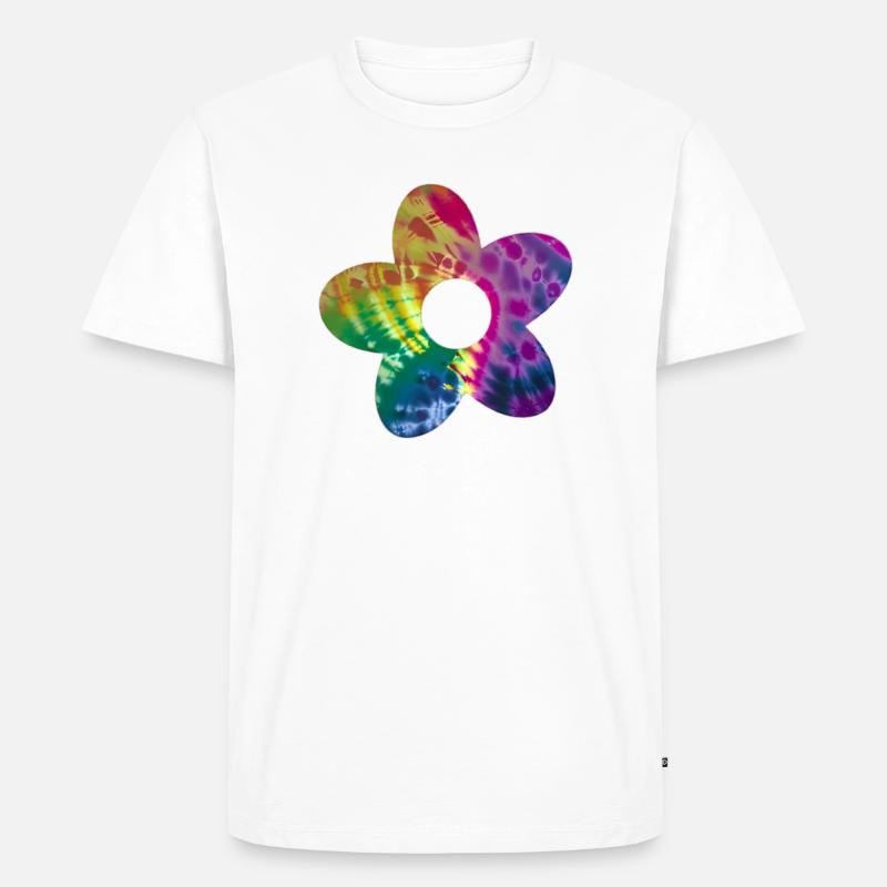 Batik Blume - Männer Premium Bio T-Shirt - Weiß
