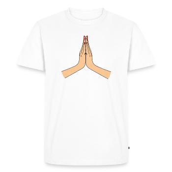 Namasté thank you - Men's Premium Organic T-Shirt - white - Front - Nico (187cm)