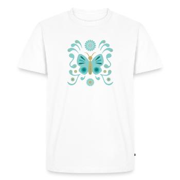 boho butterfly l blue and gold - Men's Premium Organic T-Shirt - white - Front - Nico (187cm)