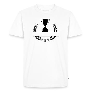 Laurel wreath monogram cup - Men's Premium Organic T-Shirt - white - Front - Nico (187cm)