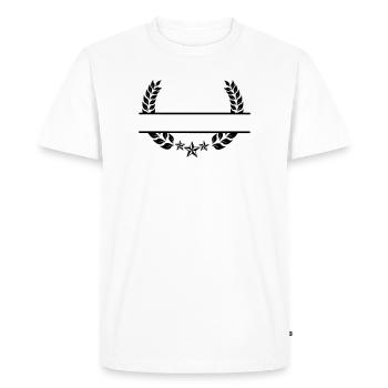 Laurel wreath under three stars - Men's Premium Organic T-Shirt - white - Front - Nico (187cm)