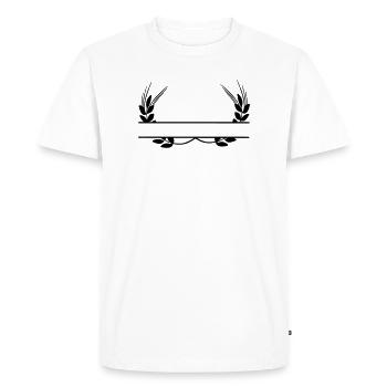 Produits céréaliers Logo - T-shirt Premium bio Homme - blanc - Devant - Nico (187cm)