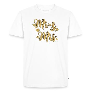 Mr And Mrs relief black gold à personnaliser - T-shirt Premium bio Homme - blanc - Devant - Nico (187cm)