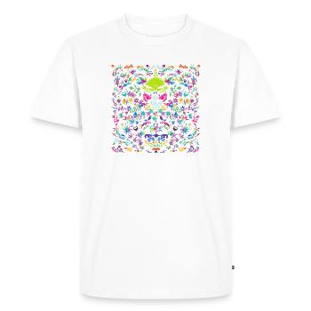 Des motifs animaux et végétaux vibrants. Otomi - T-shirt Premium bio Homme - blanc - Devant - Nico (187cm)