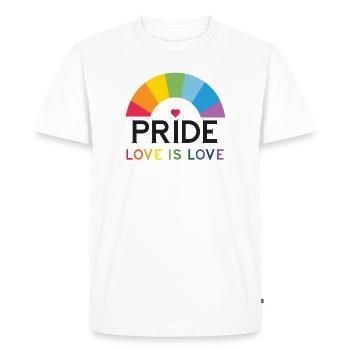Pride - Love is Love. - Men's Premium Organic T-Shirt - white - Front - Nico (187cm)