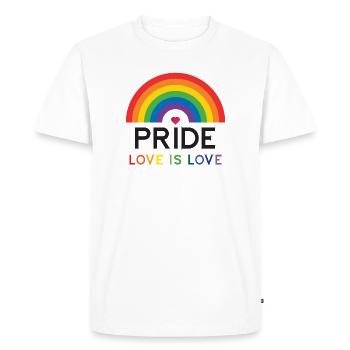 Pride - Love is Love. - Men's Premium Organic T-Shirt - white - Front - Nico (187cm)