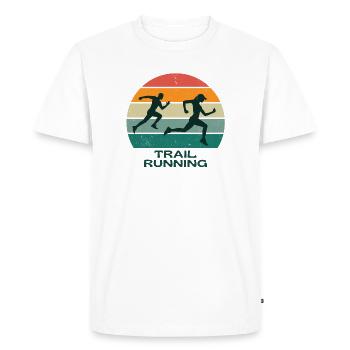 trail, running, running trail - T-shirt Premium bio Homme - blanc - Devant - Nico (187cm)