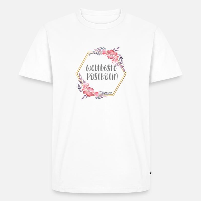 Weltbeste Postbotin Post Beruf Geschenk - Männer Premium Bio T-Shirt - Weiß