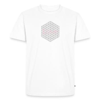 Fleur de Vie - 5ème Dimension - argent - amour - T-shirt Premium bio Homme - blanc - Devant - Nico (187cm)