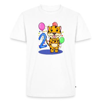 2 birthday 2 years old with animal motif - two - Men's Premium Organic T-Shirt - white - Front - Nico (187cm)