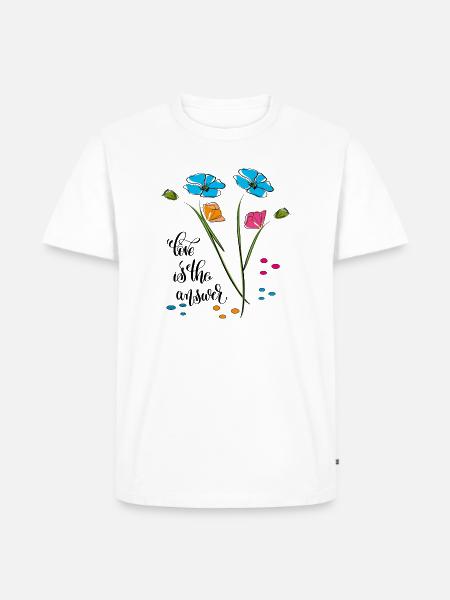 Love is the answer, Liebe - Men's Premium Organic T-Shirt - white