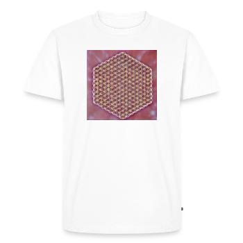 Madeleine - Fleur de Vie - 8ème Dimension - T-shirt Premium bio Homme - blanc - Devant - Nico (187cm)