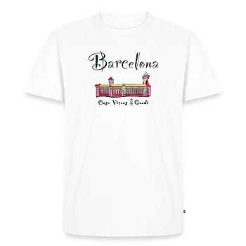 Barcelona, A. Gaudí, Casa Vicens, Espagne - T-shirt Premium bio Homme - blanc - Devant - Nico (187cm)