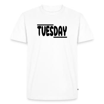 Tuesday Grind - Men's Premium Organic T-Shirt - white - Front - Nico (187cm)
