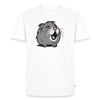Cheerful Guinea pig / Hamster – Heart Nose - Men's Premium Organic T-Shirt - white - Front - Nico (187cm)