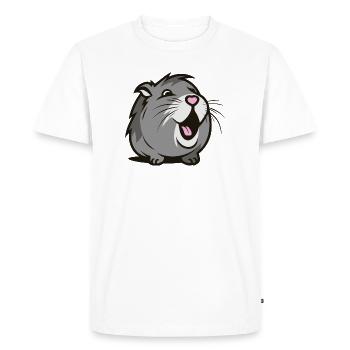 Cheerful Guinea pig / Hamster – Heart - Men's Premium Organic T-Shirt - white - Front - Nico (187cm)