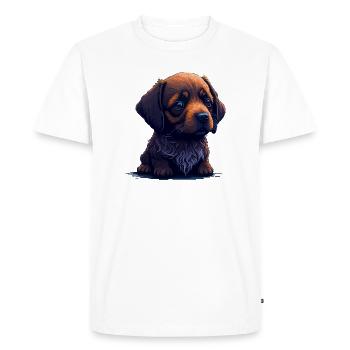 Teckel dans le style numérique - T-shirt Premium bio Homme - blanc - Devant - Nico (187cm)